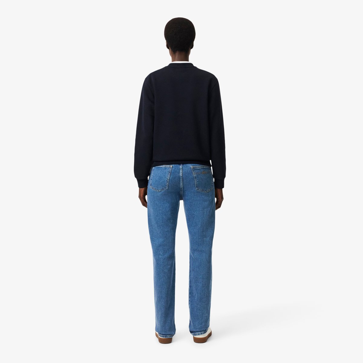 Jean denim taille haute straight fit bleu-36l, LACOSTE