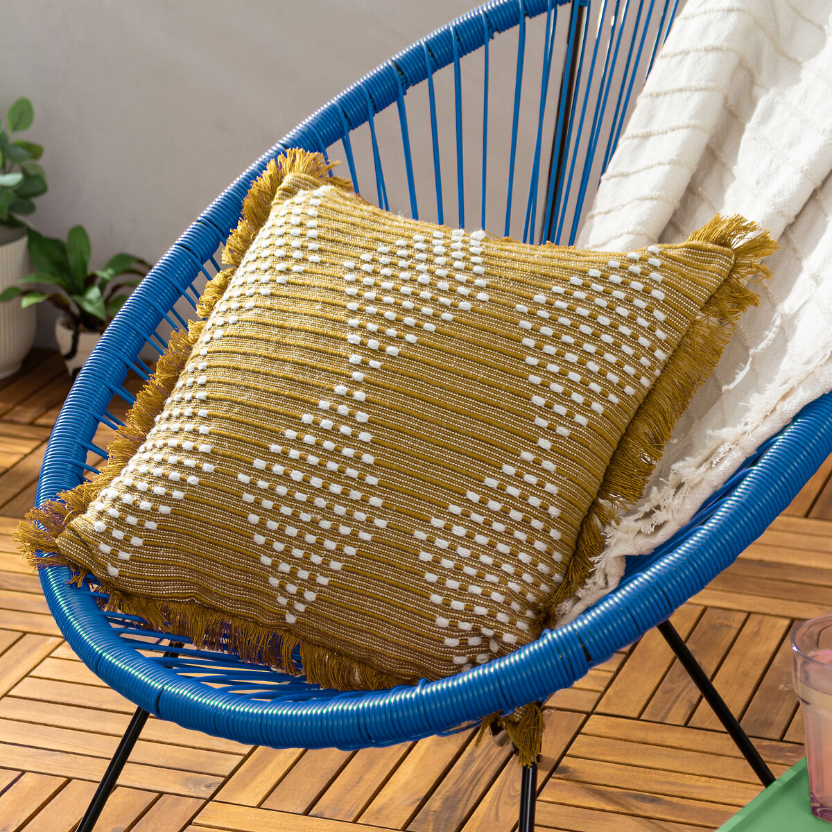 Kadie Outdoor/Indoor Woven Cushion gold-coloured, FURN.