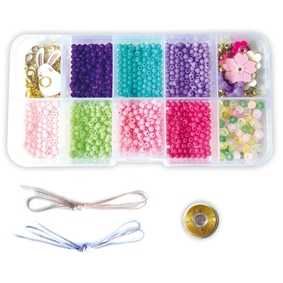 Kit créatif Bijoux fleurs de perles rose, SYCOMORE