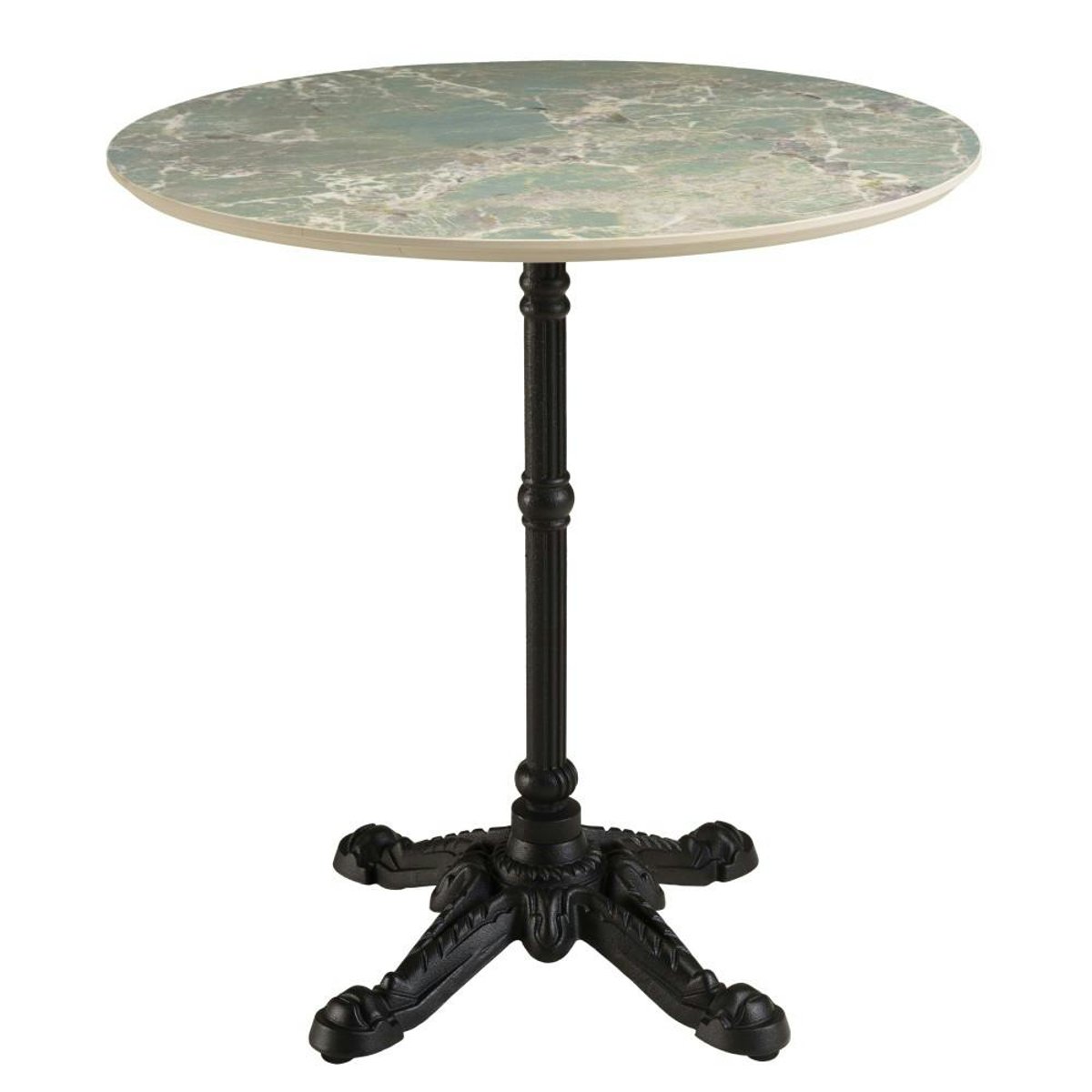 Table bistrot D70cm en céramique marbré vert BELLUNE vert, PIER IMPORT