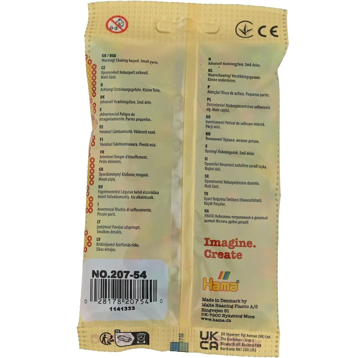 Sachet 1000 perles plastique Midi paillettes rouge, HAMA