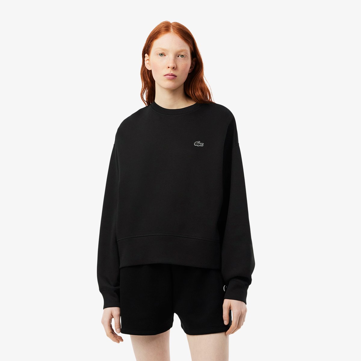 Sweatshirt oversize coton noir-031, LACOSTE