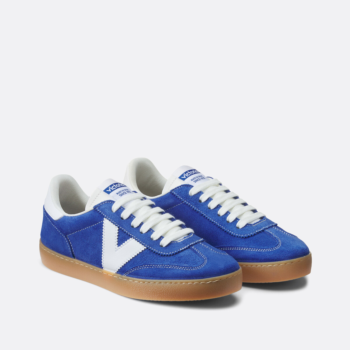 Baskets en cuir bleu, VICTORIA