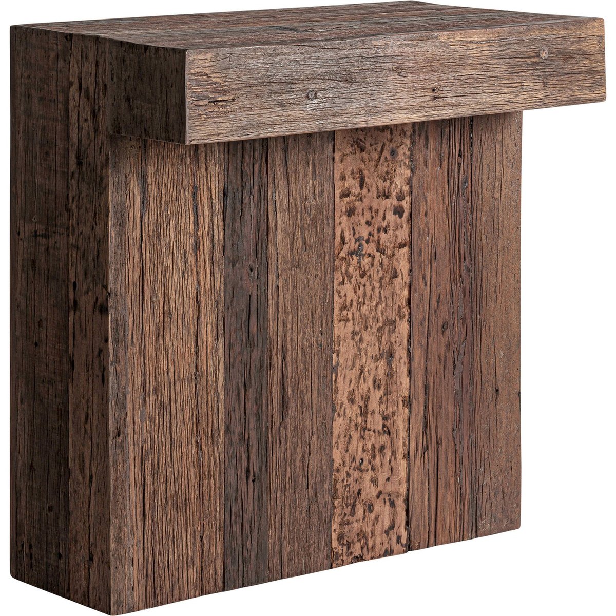 Comptoir de bar rustique en bois massif marron bois foncé, RECOLLECTION