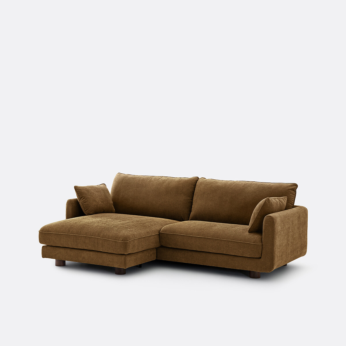 Sofá esquinero reversible de 3 plazas, poliéster jaspeado, EMILIO bronce , LA REDOUTE INTERIEURS