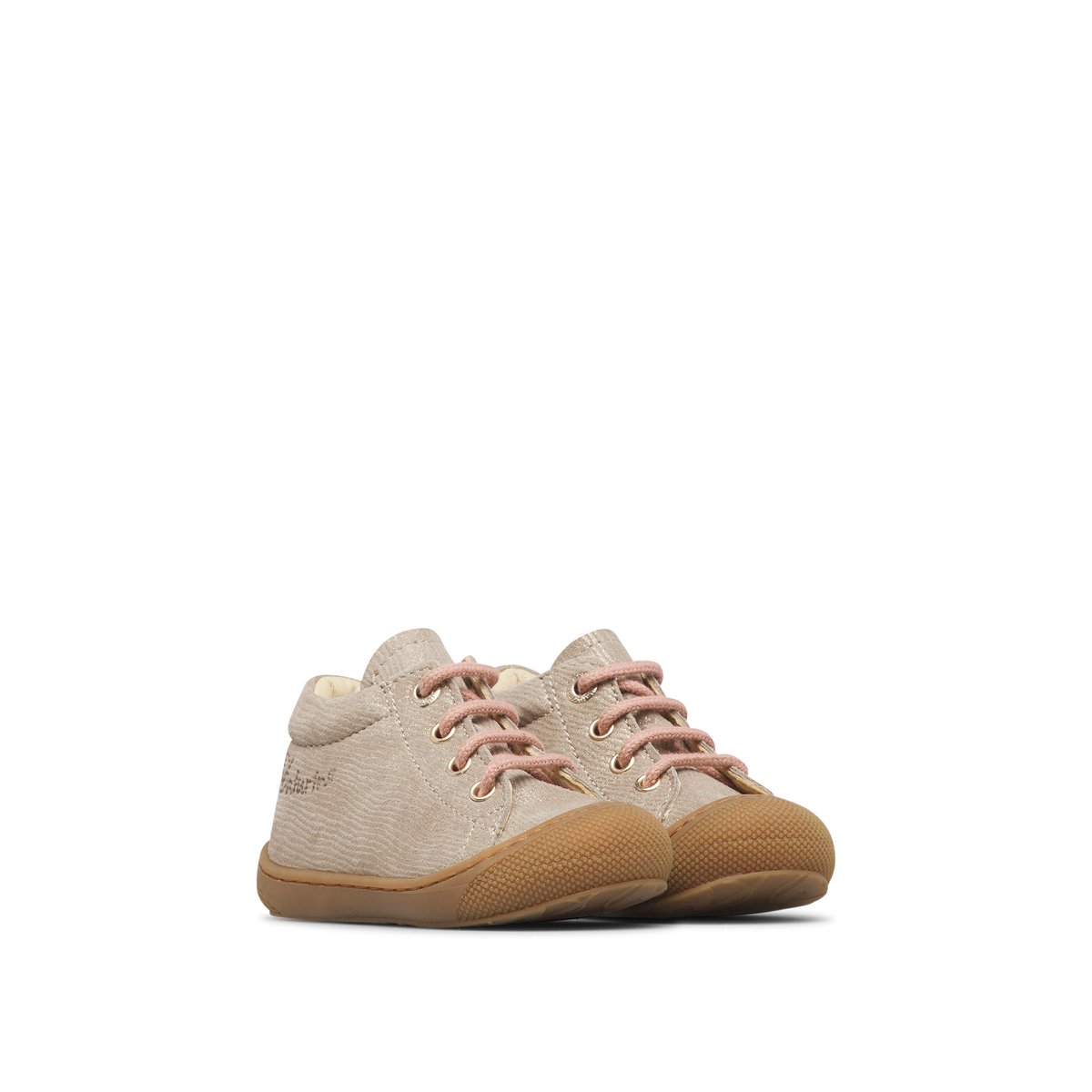 Chaussures premiers pas en suède COCOON platine-rose, NATURINO