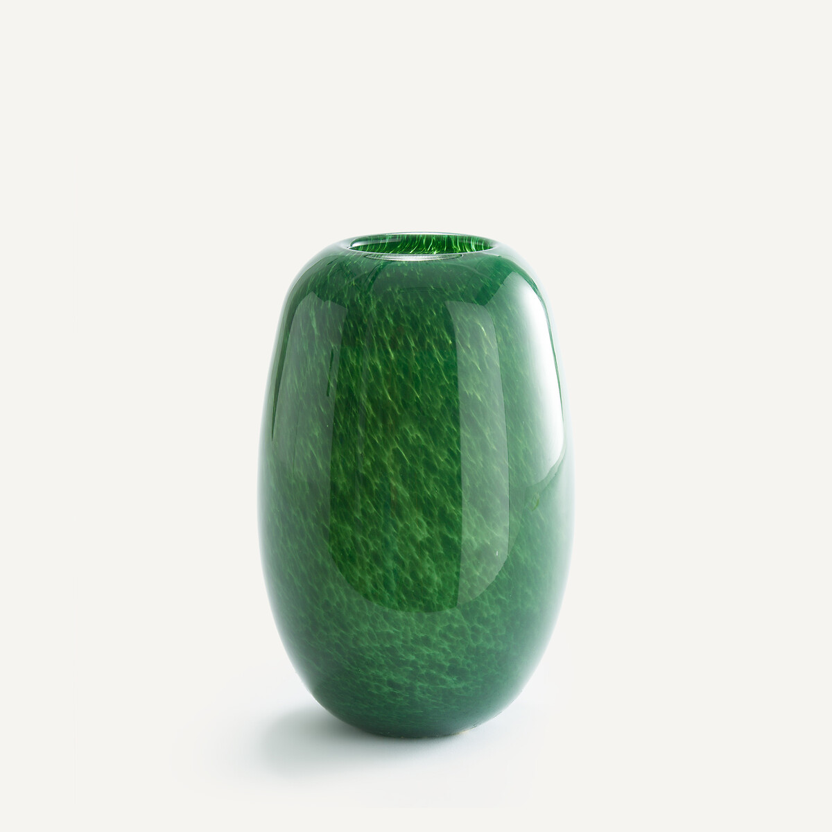 Vase flacon en verre soufflé, H30,5 cm, Stine vert/rouge, AM.PM