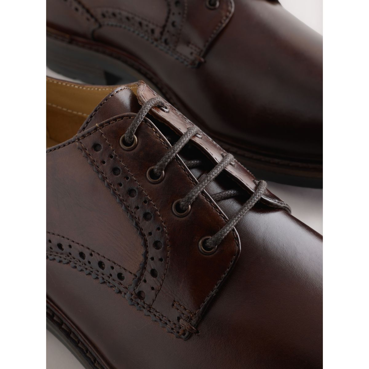 Chaussures derby en cuir marron fauve, NEXT
