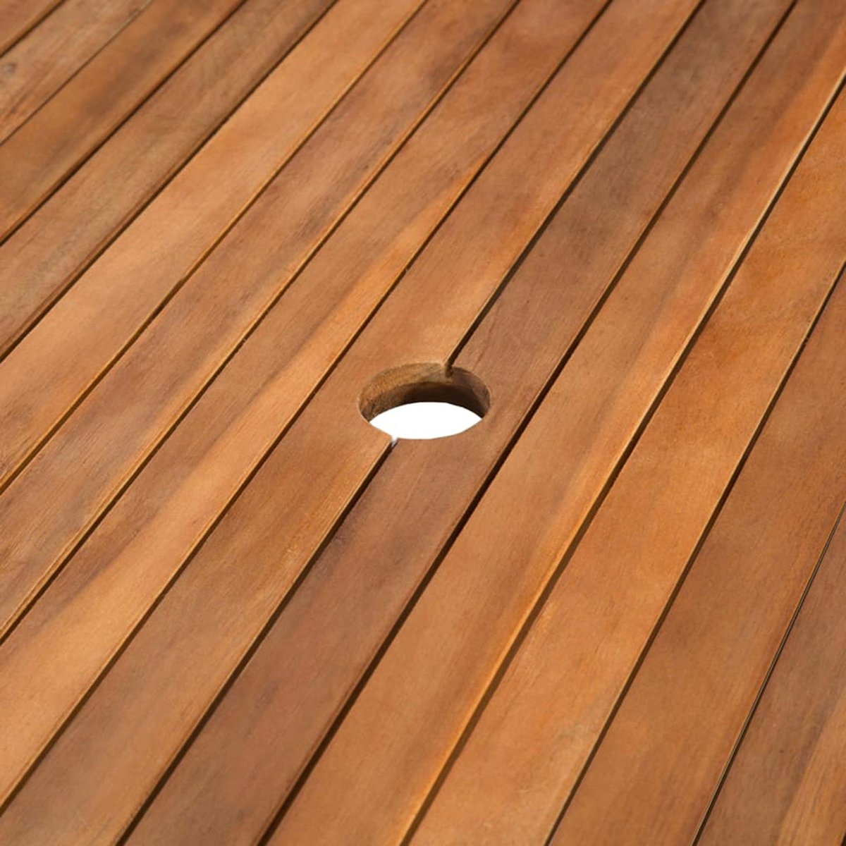 Table de jardin en bois d'acacia marron clair, HOME MAISON