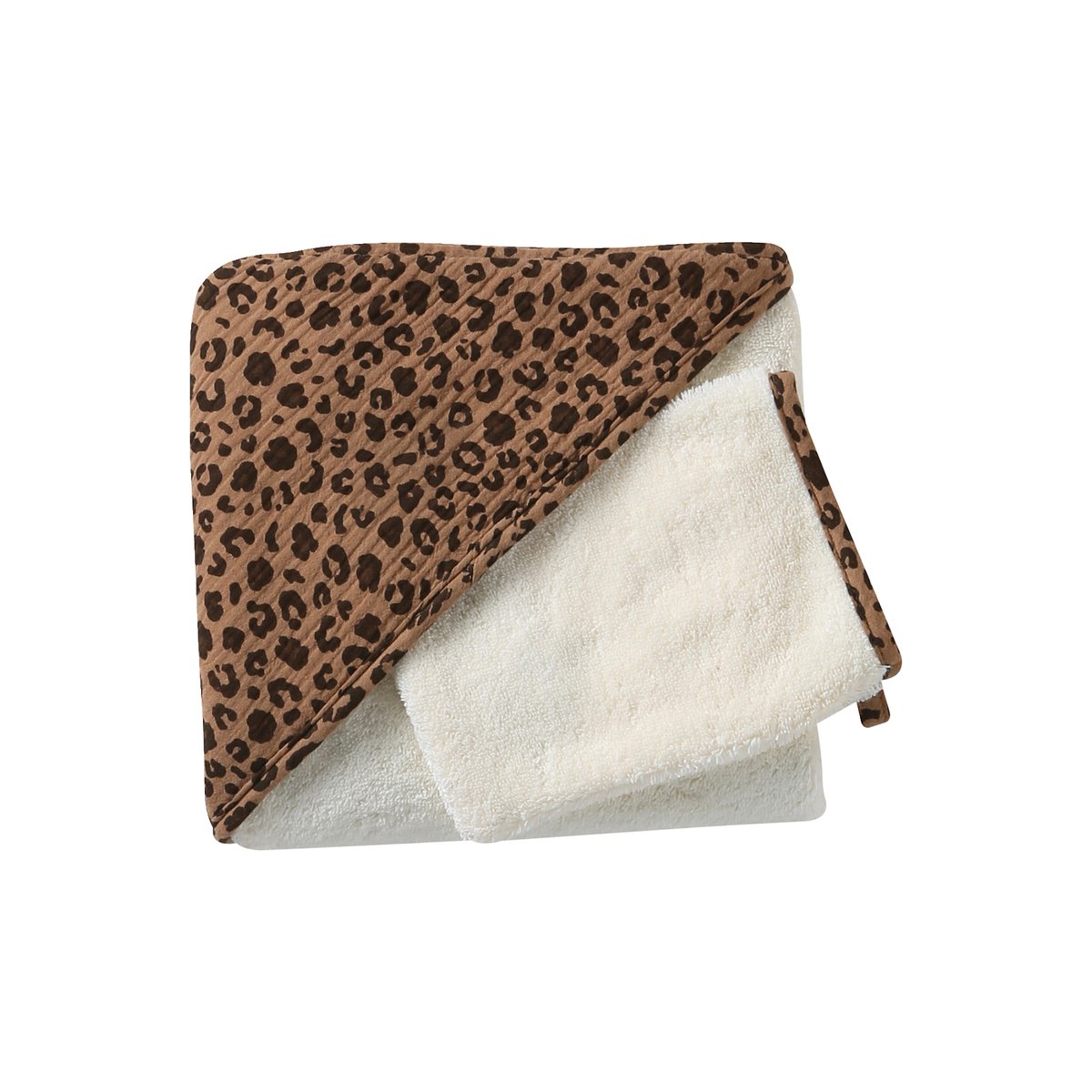 Coffret cadeau cape de bain et gant de toilette écru, ENVIE DE FRAISE