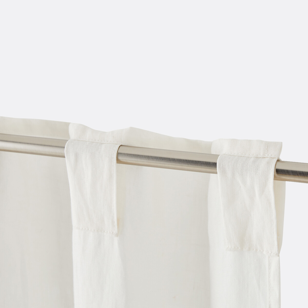 Onega X Velvet Linen and Velvet Hidden Tab Curtain ecru , LA REDOUTE INTERIEURS