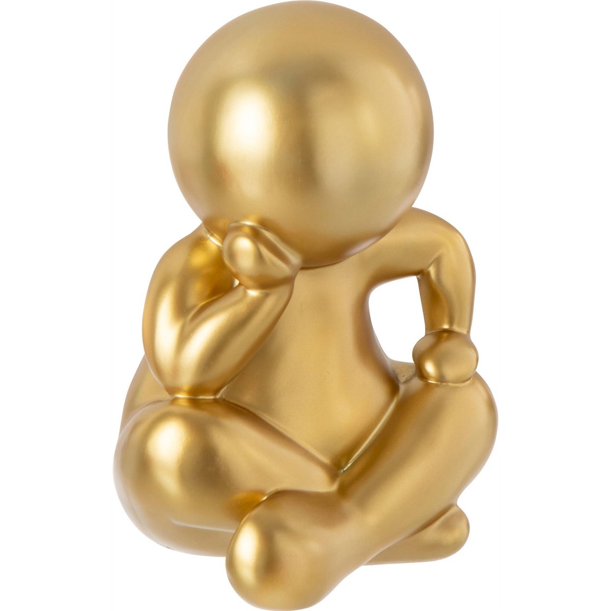 Figurine assise en résine style contemporain doré effet satiné, RECOLLECTION