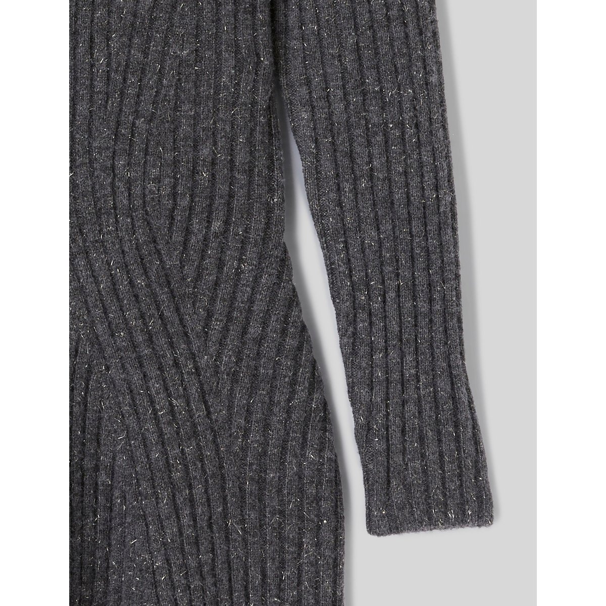 Robe pull côtelée gris clair, BZB