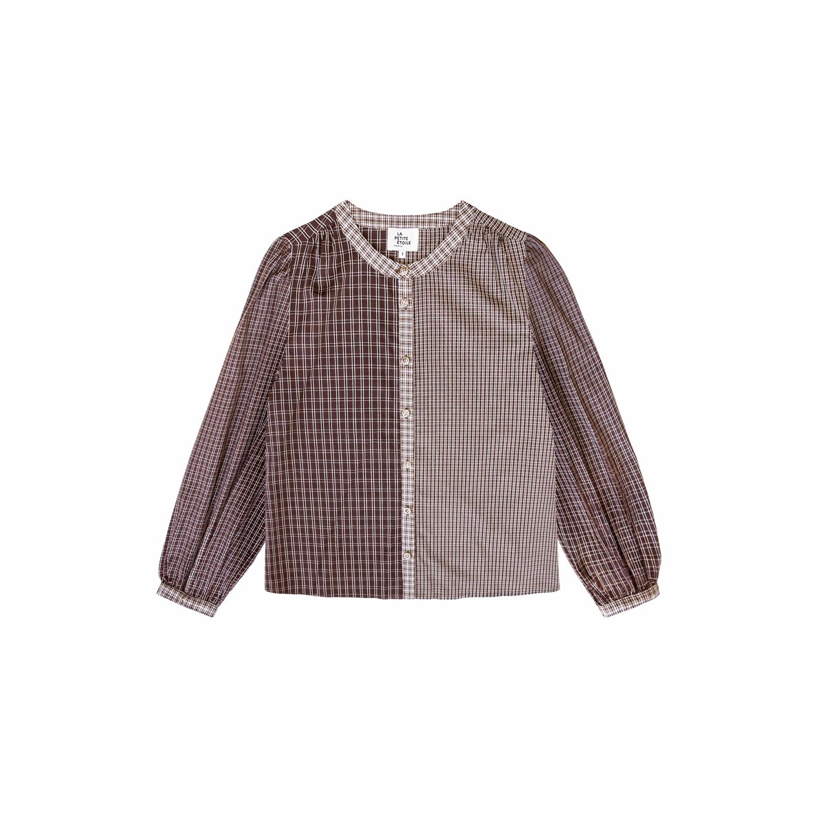 BLOUSE imprimé à carreaux BEXIA 16-marron, LA PETITE ETOILE