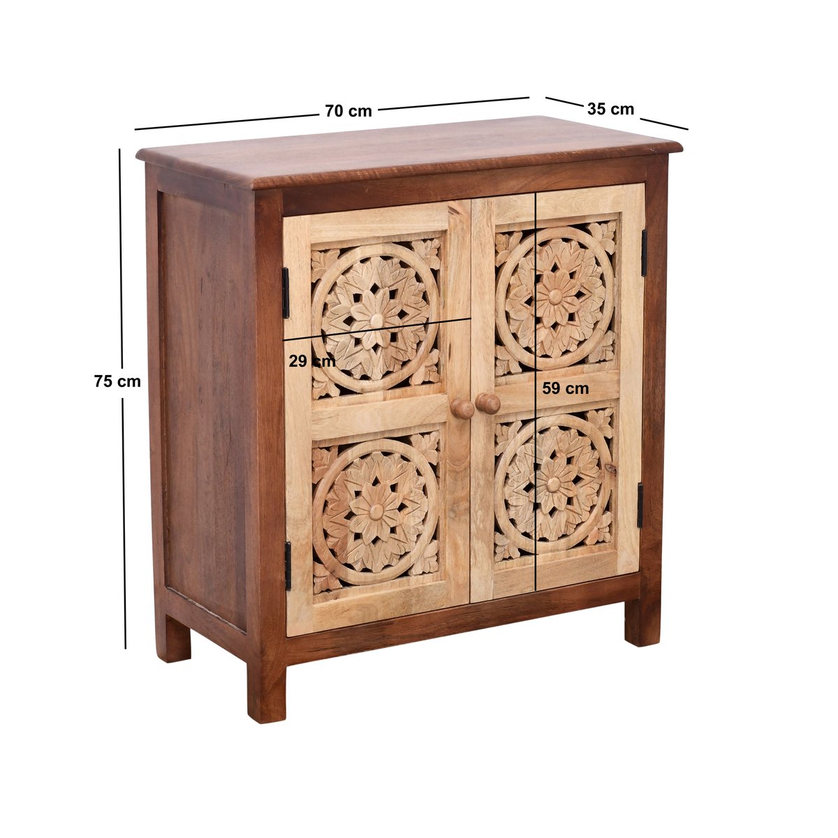 Buffet meuble de rangement, bois de manguier, CHENNAI marron, NORDLYS