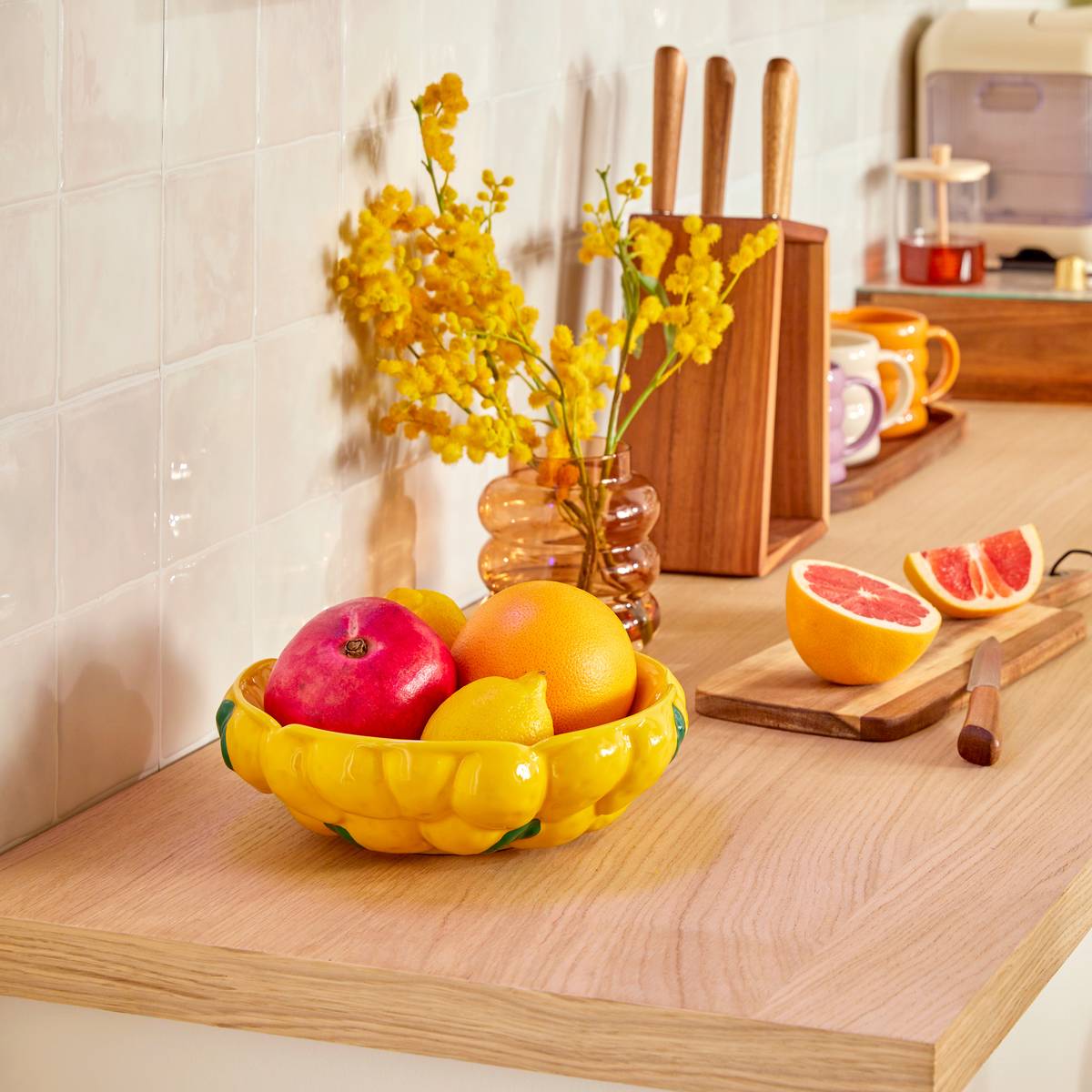 Coupe D25cm FRUITY jaune, ATMOSPHERA
