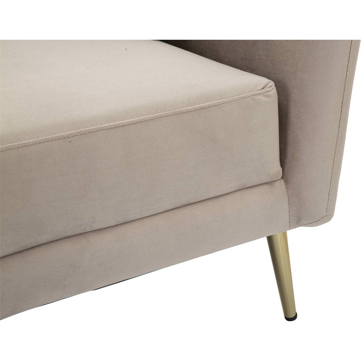 Fauteuil enveloppant pieds métal collection GLAM gris et doré, RECOLLECTION