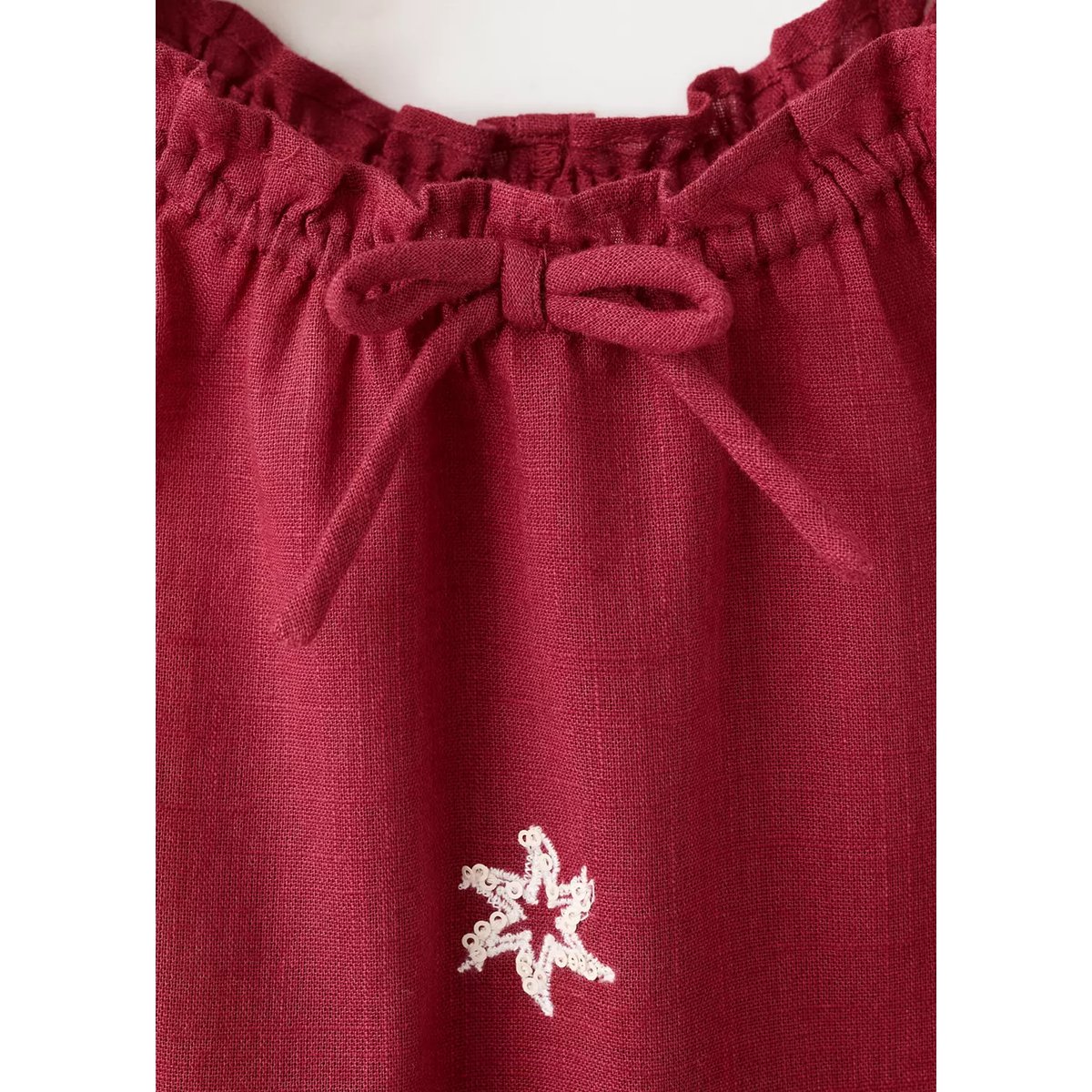 Top dos-nu avec détails brodés bordeaux, MANGO KIDS