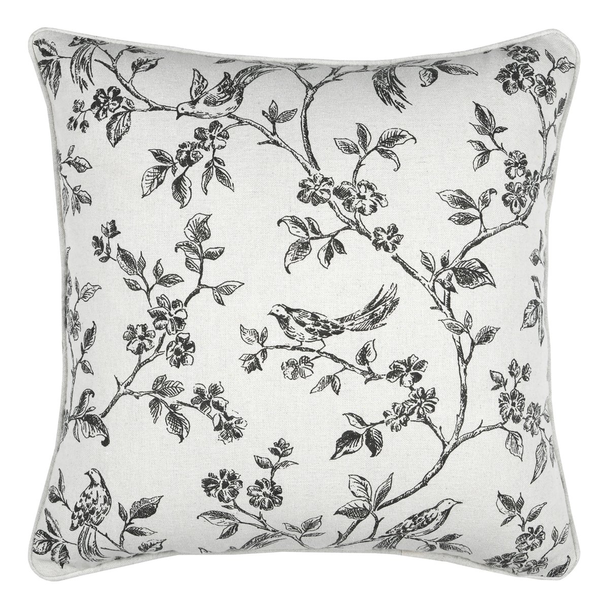 Coussin décoratif imprimé floral ecru, LOVELY CASA