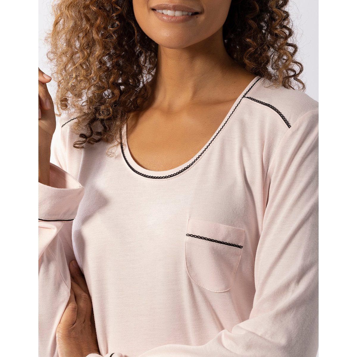 Chemise de nuit en coton modal LES INTEMPORELLES A01 bois de rose, LE CHAT