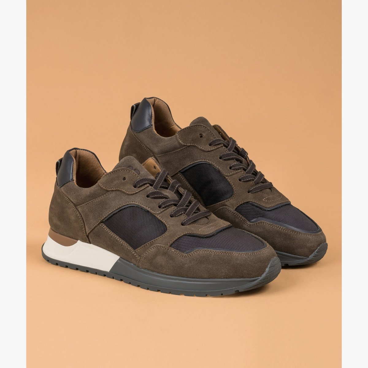 Basket en cuir MIKA gris taupe, BOCAGE