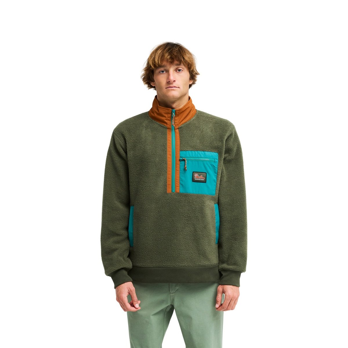 Polaire demi-zip BOUNDARY SHORE marron caramel cafe, BILLABONG