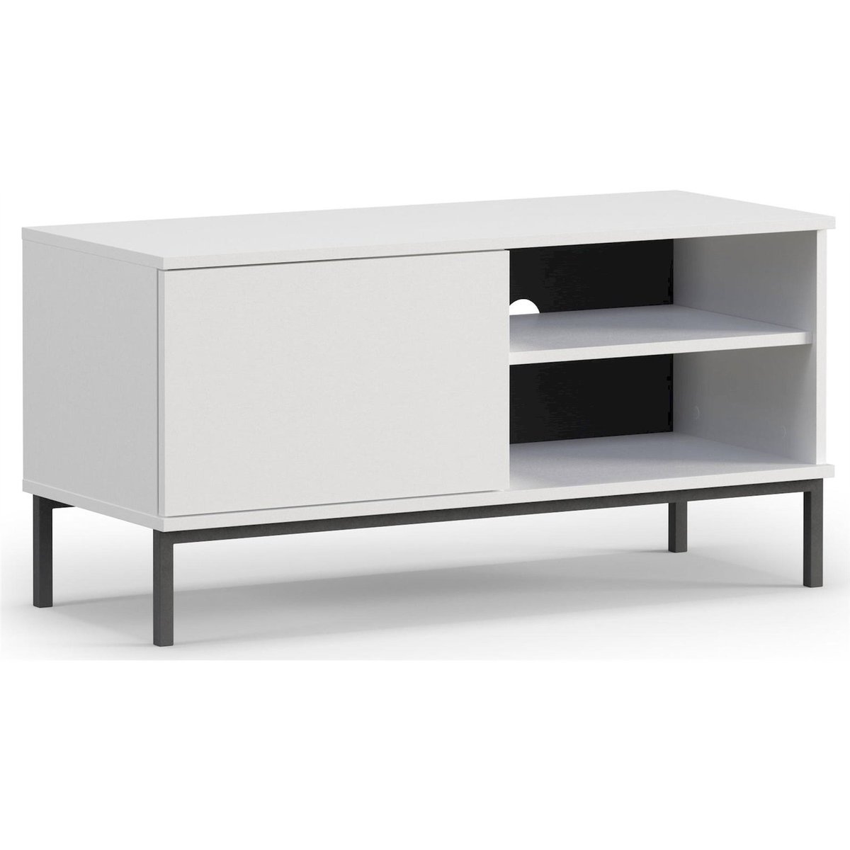 Meuble tv PERILA en bois design moderne blanc, RECOLLECTION