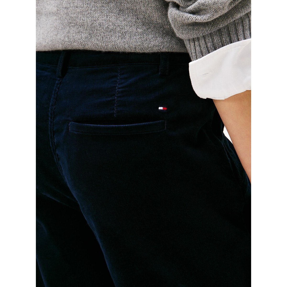 Pantalon droit en velours  marine, TOMMY HILFIGER