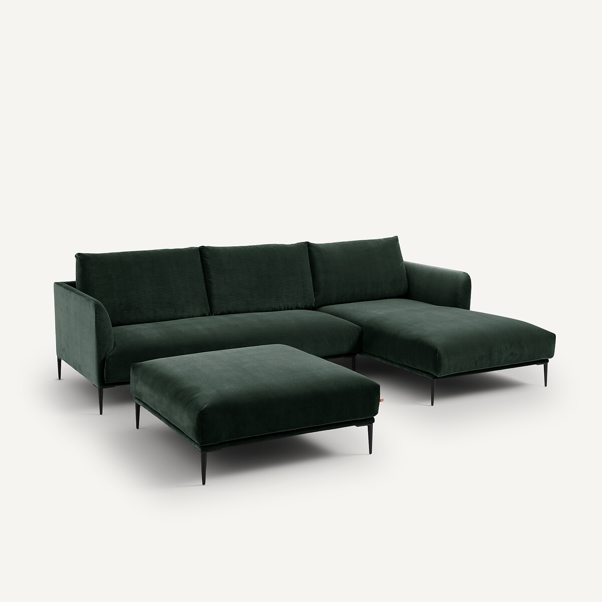 Chaiselongue aus Samt, Oscar, Design Emmanuel Gallina khaki, AM.PM X EMMANUEL GALLINA