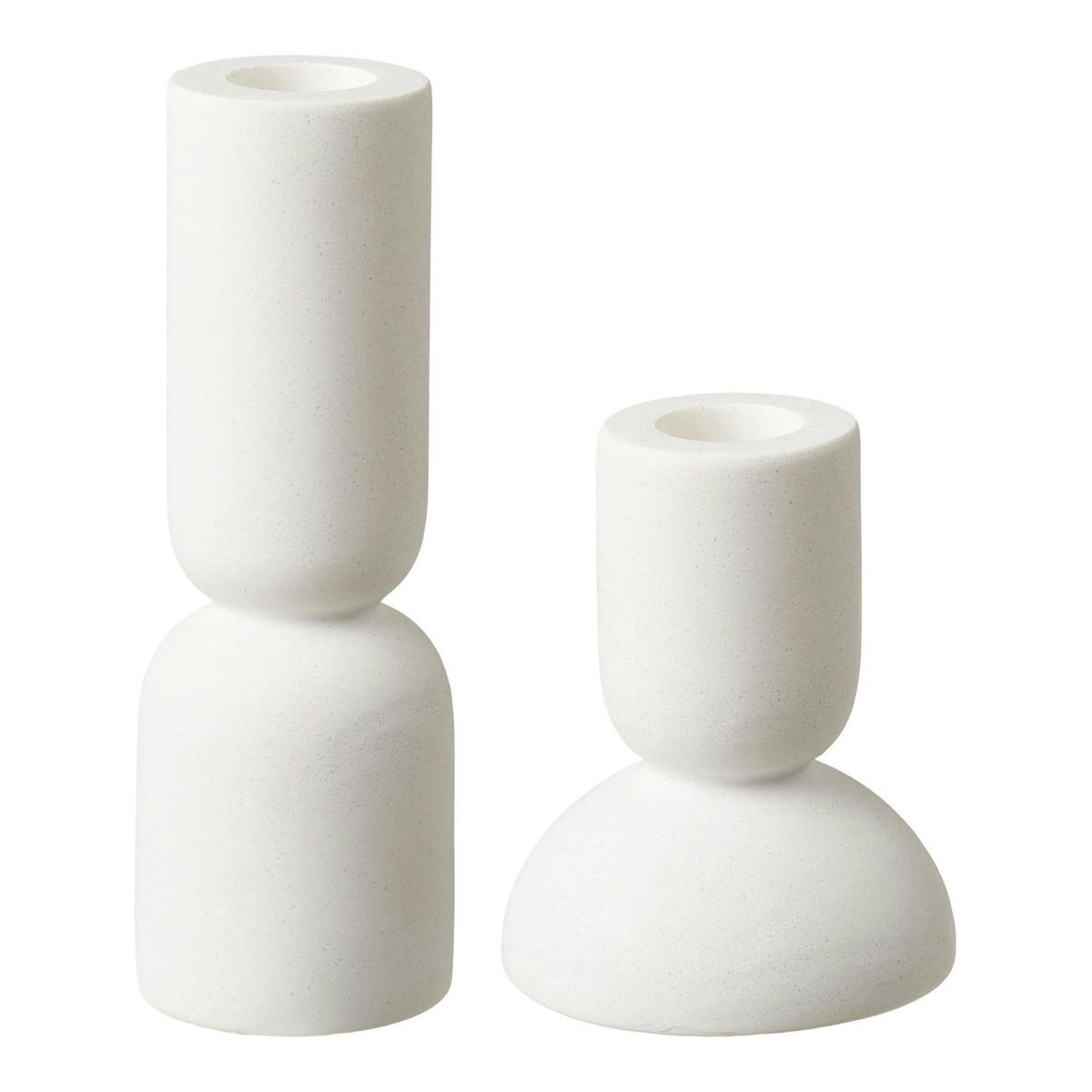 Bougeoir blanc design (2 formes assorties) blanc, PIER IMPORT