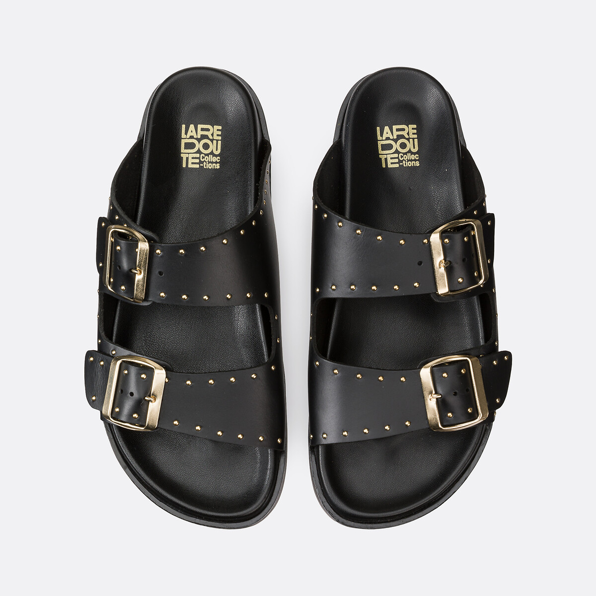 Leather Studded Detail Mules black, LA REDOUTE COLLECTIONS