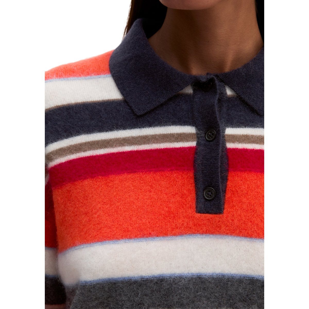 Polo en maille ample en laine mérinos douce orange, MARC O'POLO