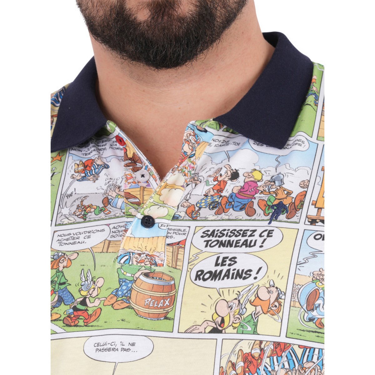 Polo en coton multicolore imprimé pourvu d'un col boutonné et d'une coupe droite multicolore, RUCKFIELD