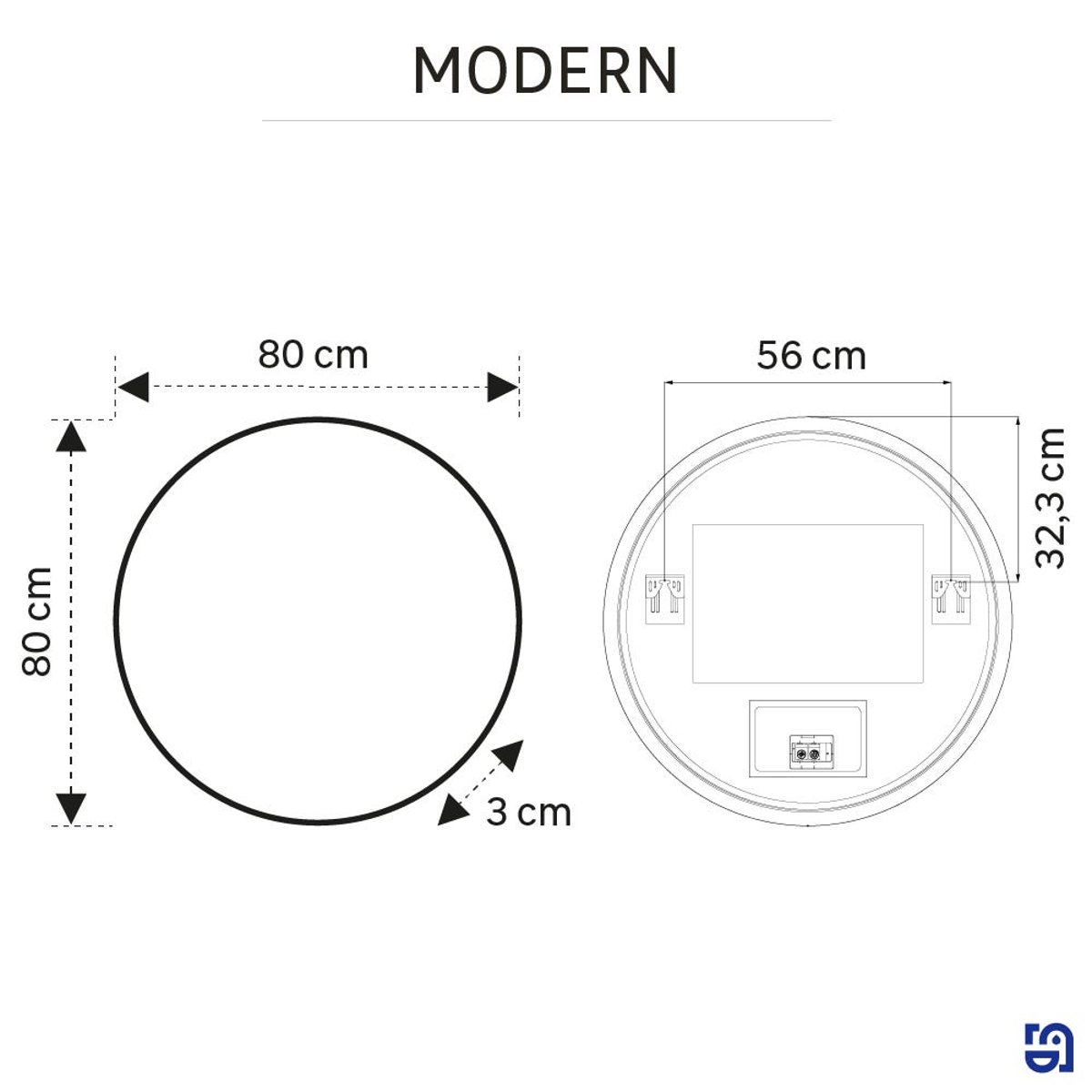 Lot de 2 miroirs lumineux LED anti-buée, MODERN transparent, SENSEA