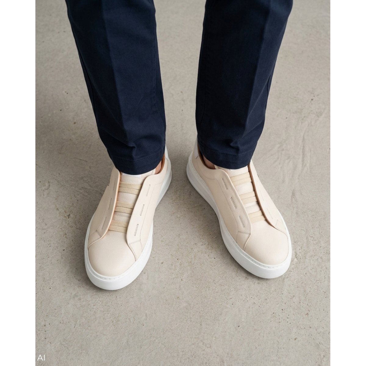 Baskets cuir Sullivan off white, MARTINELLI