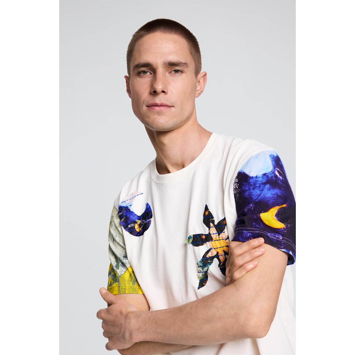 T-shirt imprimé cosmos beige, DESIGUAL