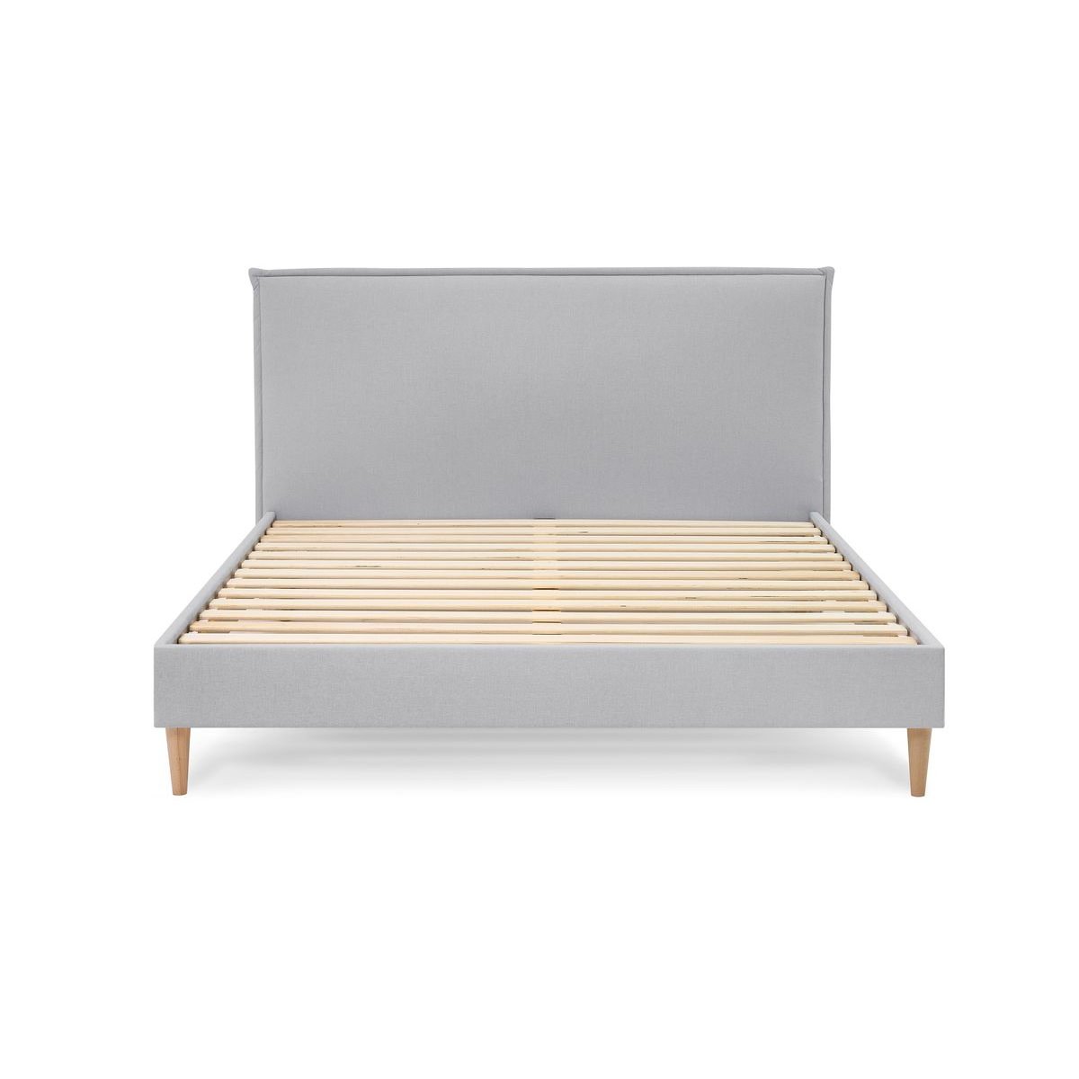 Lit bois revêtement tissu, SARY gris, BOBOCHIC