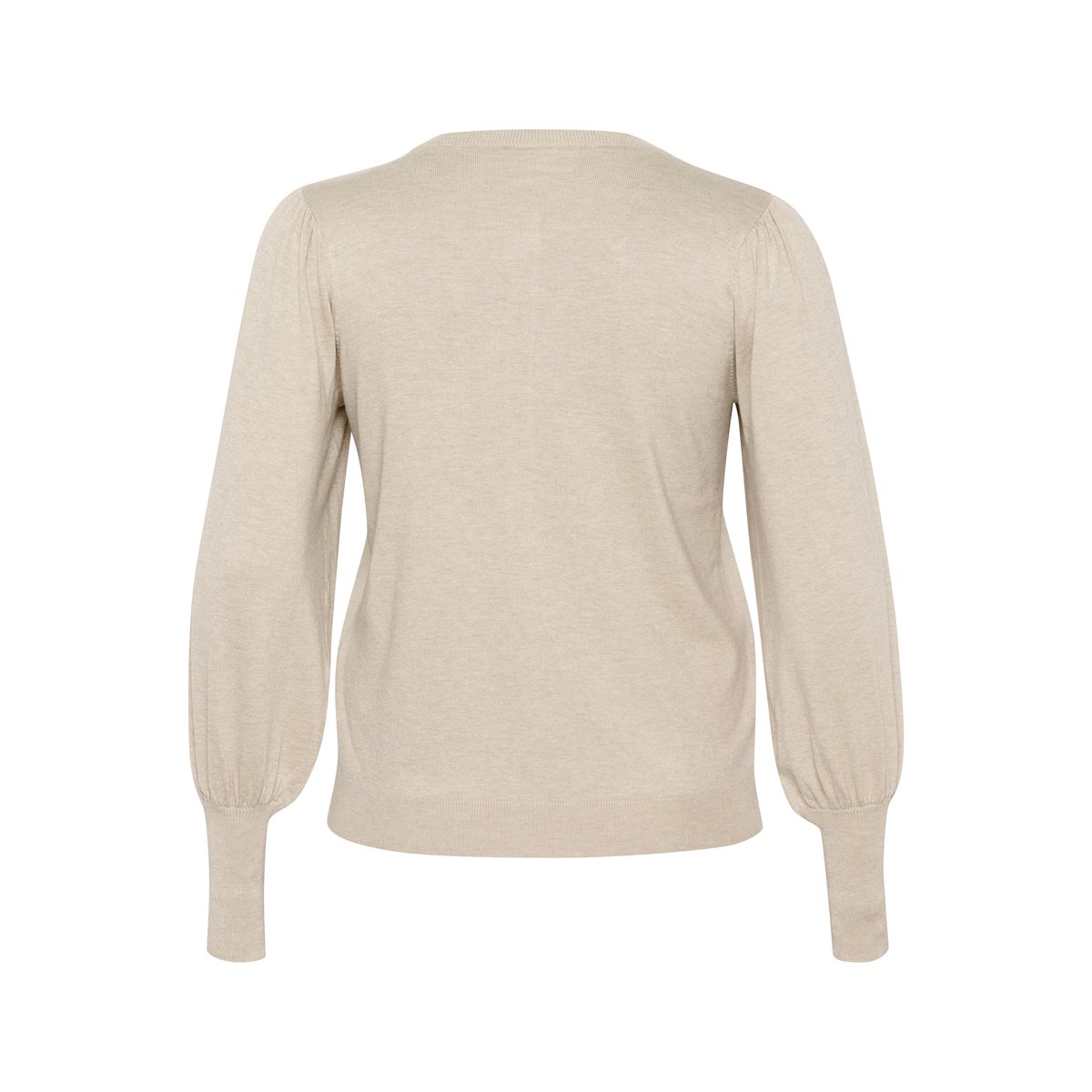 Knitted cardigan beige feather gray melange, KAFFE CURVE