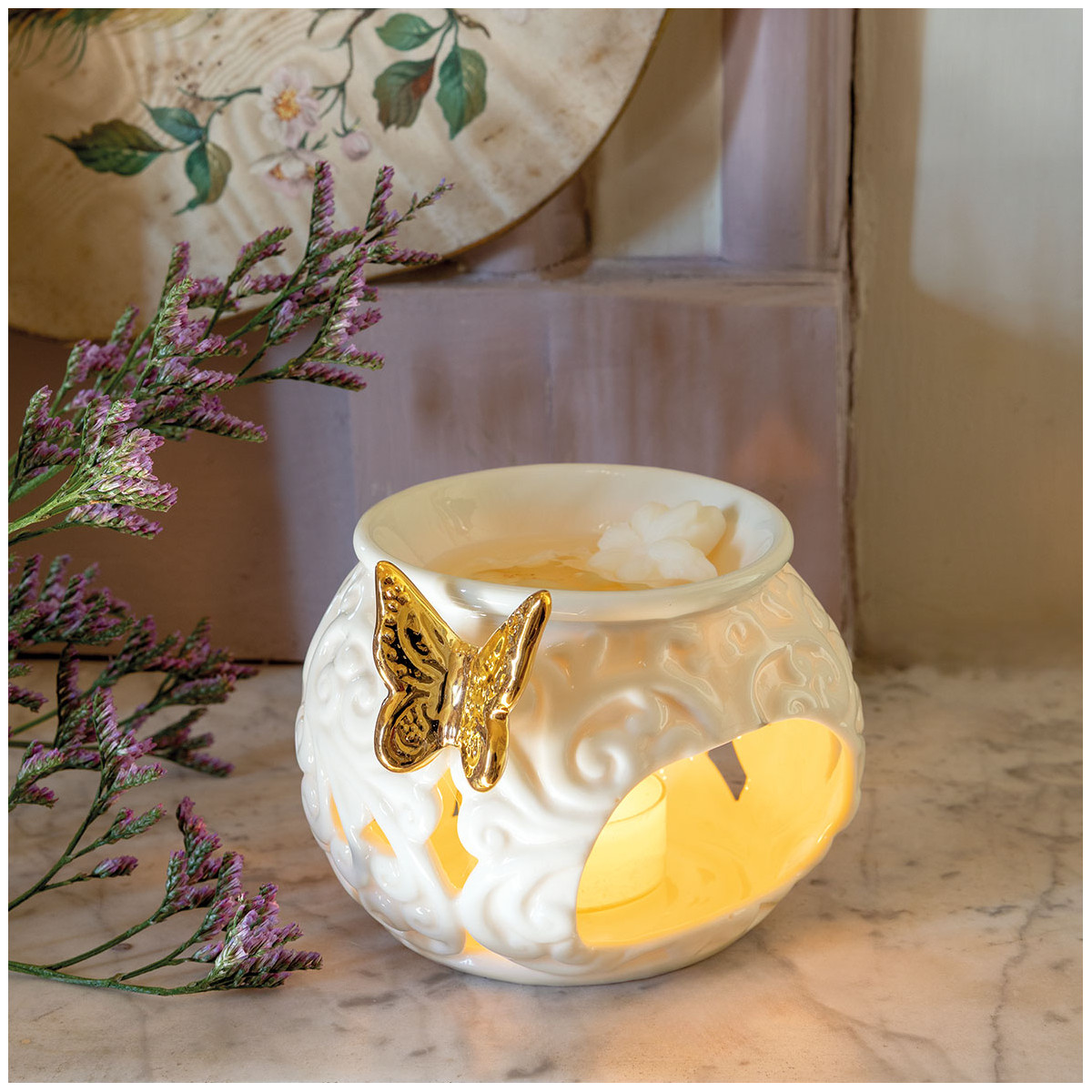 Coffret de 3 décors fondants en cire parfumée - SUBLIME JASMIN blanc, MATHILDE M