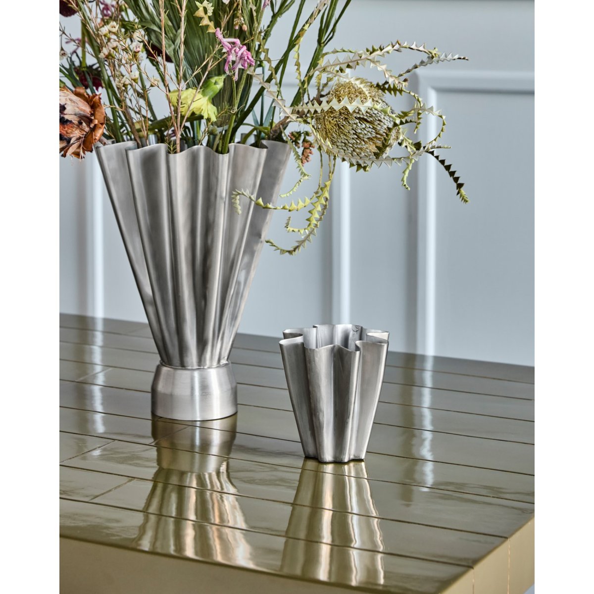 Vase Flood h 13 cm argent, HOUSE DOCTOR