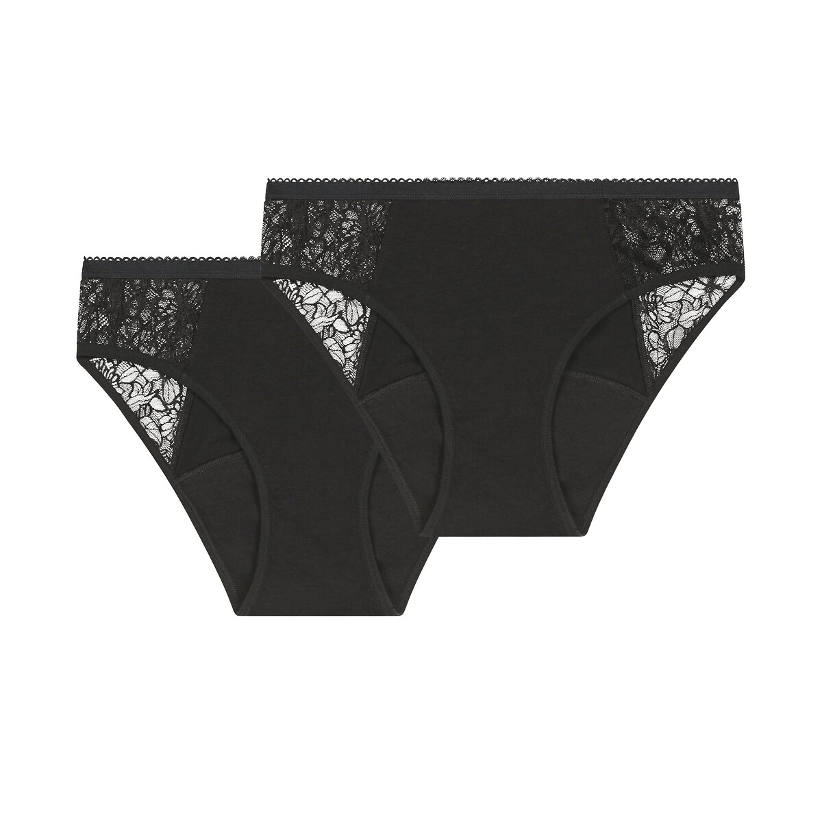 Confezione da 2 slip flusso molto abbondante PROTECT nero , DIM
