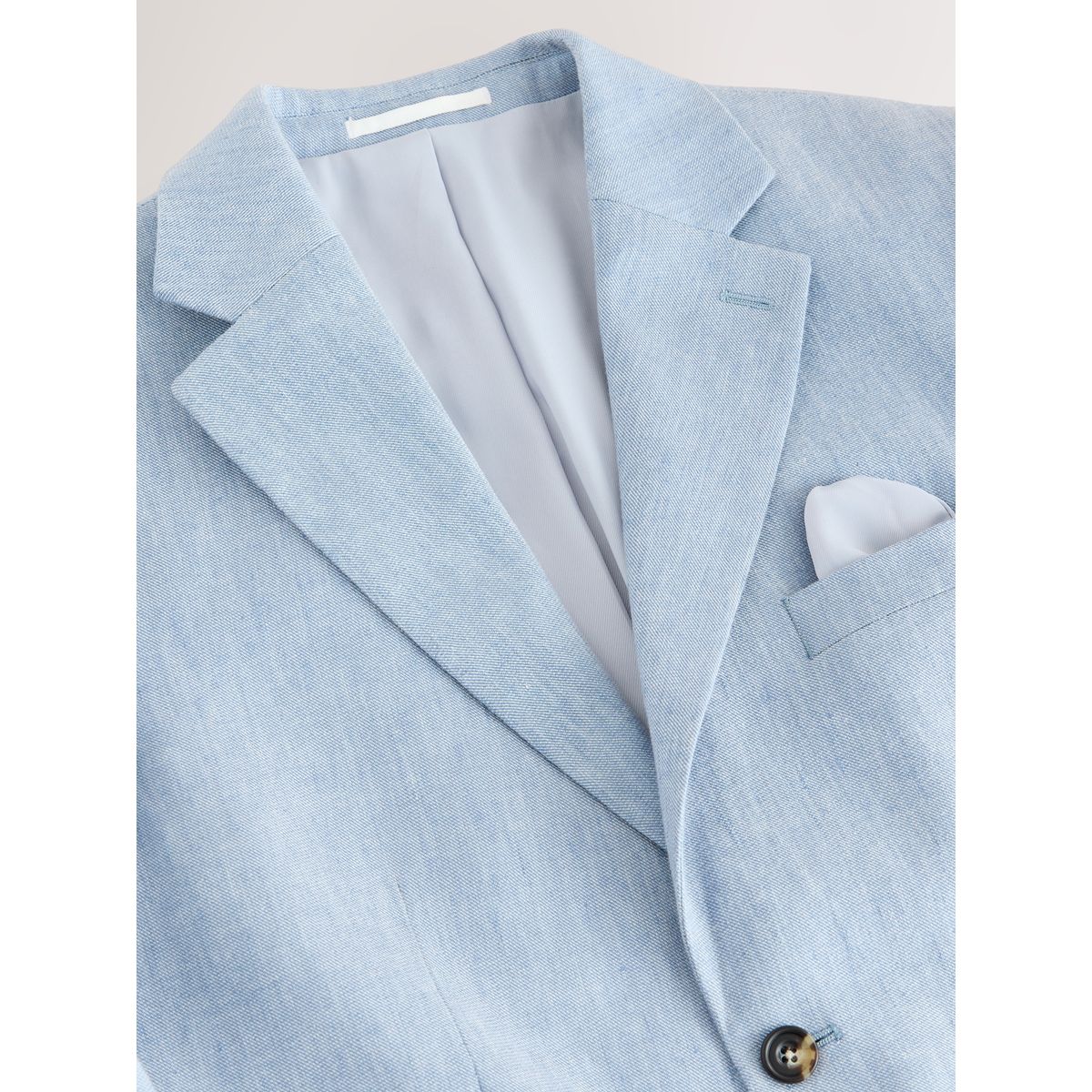 Veste costume lin stretch motionflex slim bleu clair, NEXT
