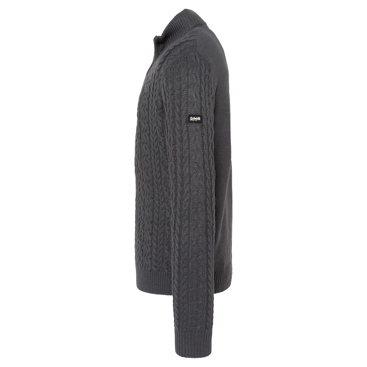 Pull camionneur en maille torsadée anthracite, SCHOTT