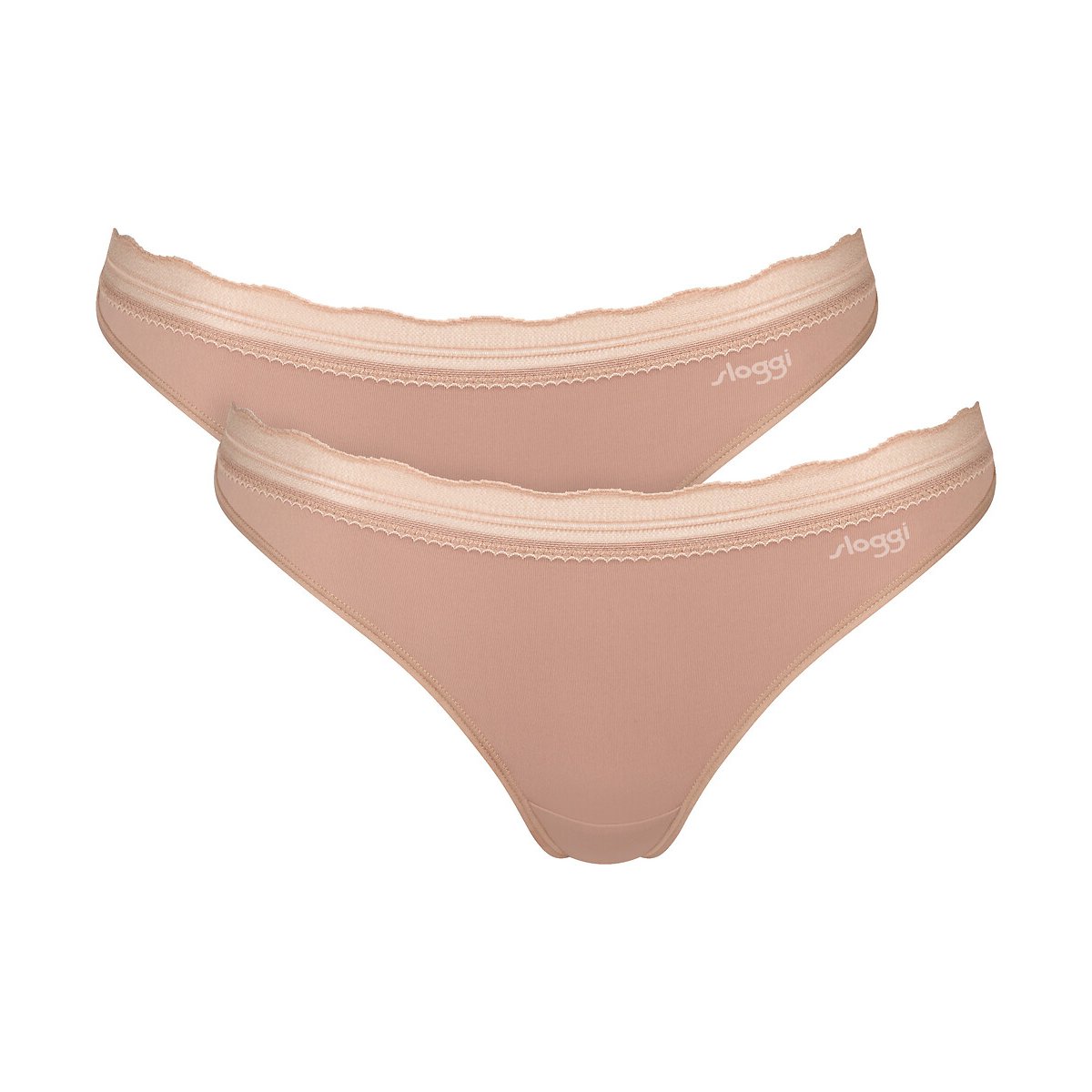 Lot de 2 strings GO BLUSH marron beige, SLOGGI