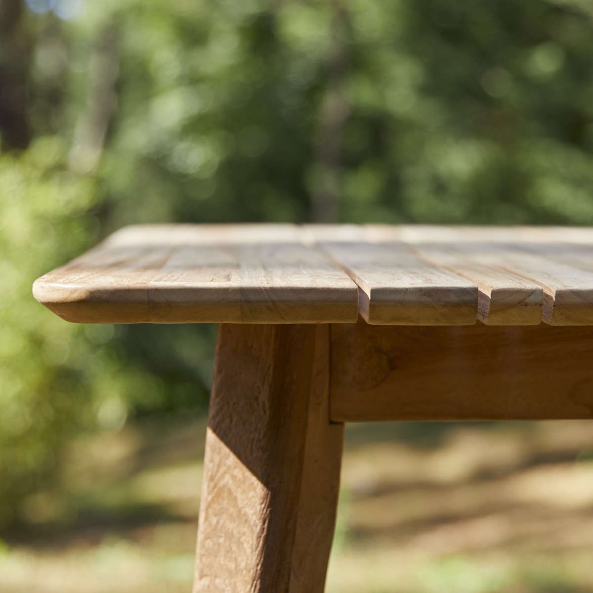 Table de jardin en Teck massif, KATRINE naturel, TIKAMOON