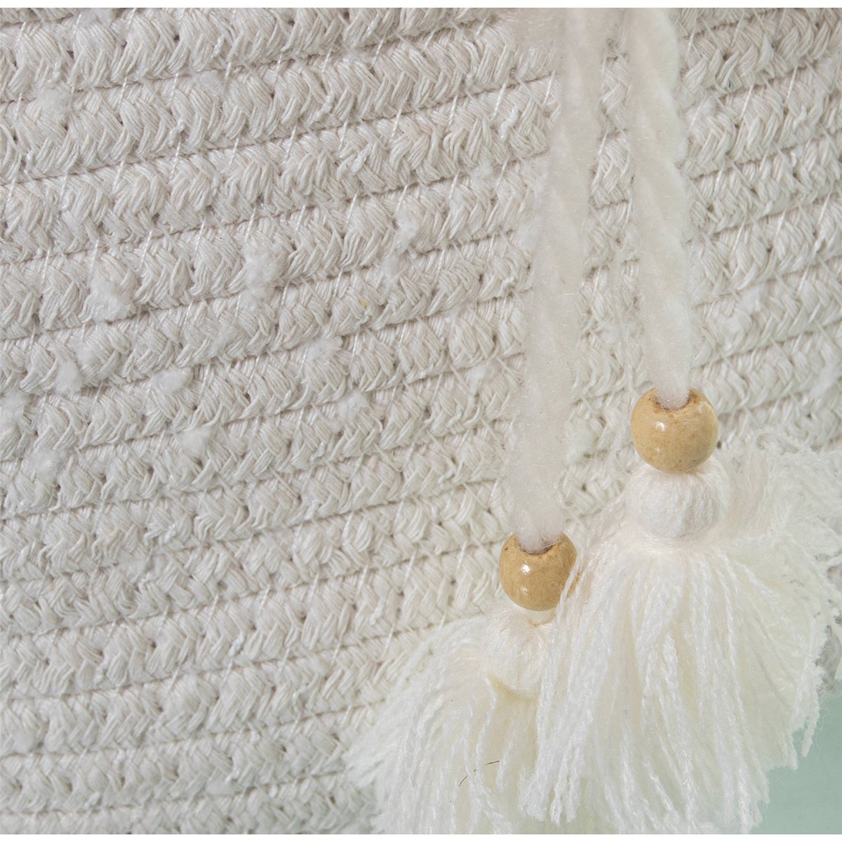 Paniers en osier et coton (lot de 3) blanc naturel avec accents osier, RECOLLECTION