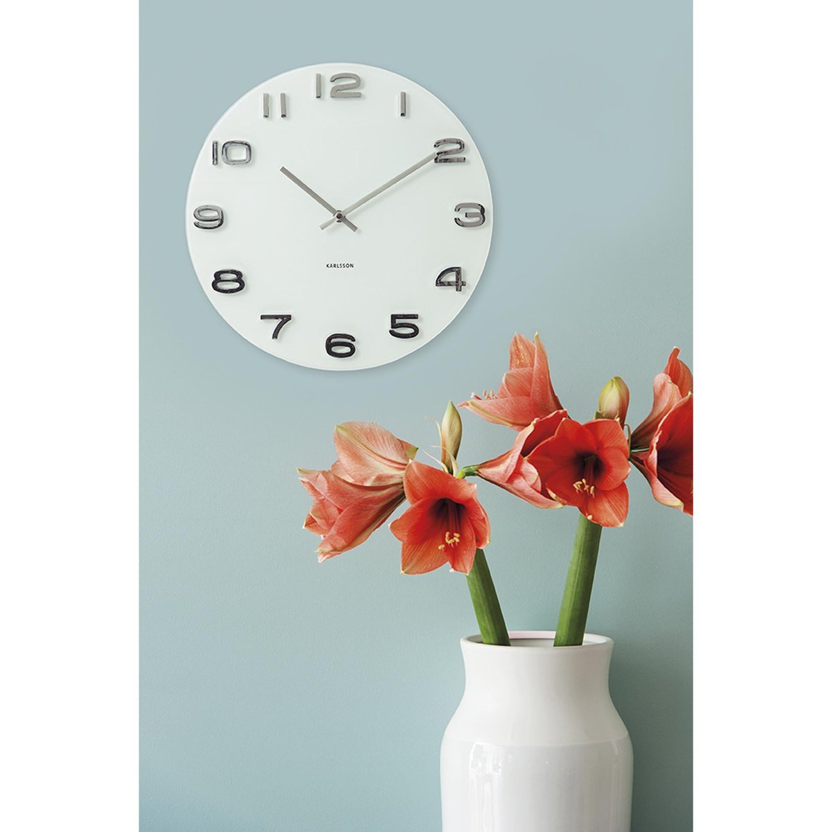 Horloge Murale Verre VINTAGE blanc, KARLSSON
