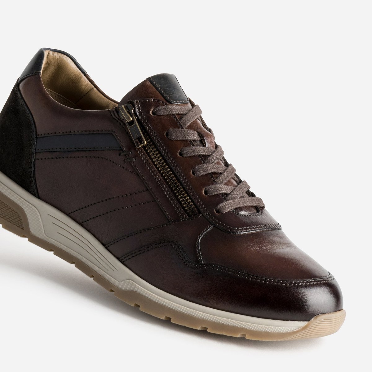 Basket en cuir PACIFIQUE marron, ERAM