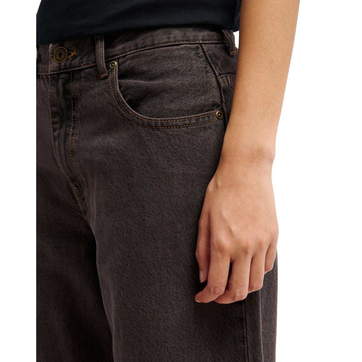 Jean coupe large QSW WIDE CROP DENIM bleu stone dirty, QUIKSILVER
