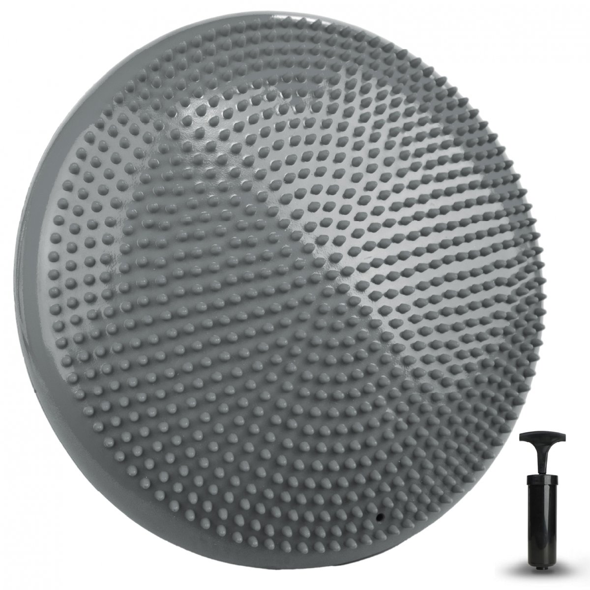 Coussin d'équilibre gonflé avec pompe gris, VIVEZEN